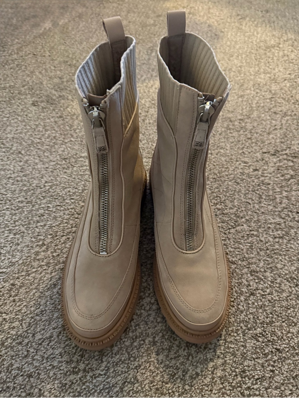 Women's Front-Zip Sam Edelman Boots in Taupe